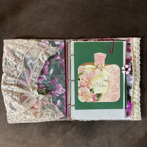 Handmade romantic floral altered binder journal 9” x 6.5” - Picture 5 of 17